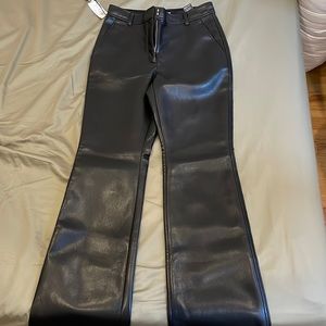 Aritzia Babaton Program Vegan Leather Flare Pant (Black, size 6)